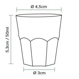 Reusable Unbreakable Cup PP Shot Clear Ø4,5cm 50ml (1000 Units)