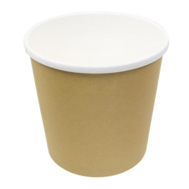 Kraft Carton Pot with White Border 750ml Ø11,7cm (500 Units)