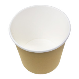 Kraft Carton Pot with White Border 750ml Ø11,7cm (500 Units)