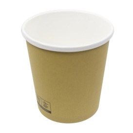 Kraft Carton Pot with White Border 450ml Ø9,8cm (25 Units)