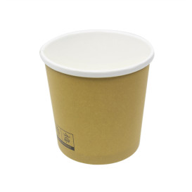 Kraft Carton Pot with White Border 350ml Ø9,0cm (500 Units)