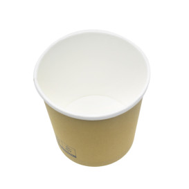 Kraft Carton Pot with White Border 350ml Ø9,0cm (500 Units)