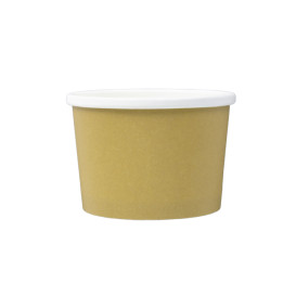 Kraft Carton Pot with White Border 250ml Ø9,0cm (500 Units)