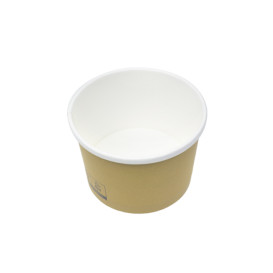 Kraft Carton Pot with White Border 250ml Ø9,0cm (500 Units)