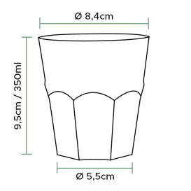 Reusable Unbreakable Cup PP Cocktail Clear Ø8,4cm 350ml (20 Units) 