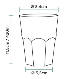 Reusable Unbreakable Cup PP Cocktail Clear Ø8,4cm 420ml (20 Units) 