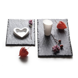 Plastic Tasting Platter Synthetic Slate PS 30x15,8cm (100 Units)