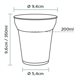 Compostable PLA Cup Clear 350ml (50 Units)  