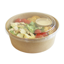 Paper Kraft-Kraft Soup Bowl with PET Lid 1.300ml Ø18,5cm (20 Units)