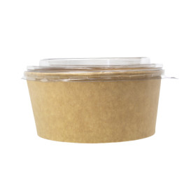 Paper Kraft-Kraft Soup Bowl with PET Lid 750ml Ø15cm (50 Units)