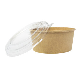 Paper Kraft-Kraft Soup Bowl with PET Lid 750ml Ø15cm (50 Units)