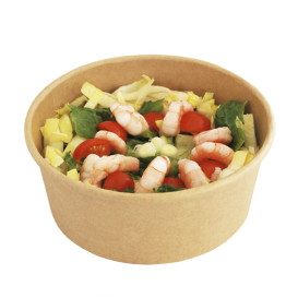 Paper Kraft-Kraft Soup Bowl with PET Lid 750ml Ø15cm (50 Units)