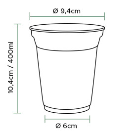 Compostable PLA Cup Clear 310ml Ø7,8cm Ø7,8cm (50 Units) 