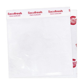 Reusable PE-Paper Bags with Adhesive Flap Sacofresh Red 30x25cm (1.200 Units)