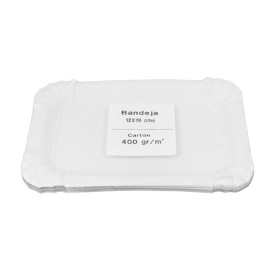 Paper Tray Rectangular shape White 12x19cm (50 Units)