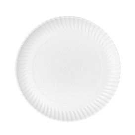 Paper Plate Round Shape White Ø23cm 450g/m² (50 Units)