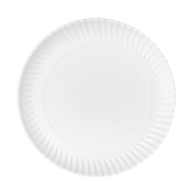 Paper Plate Round Shape White Ø27cm 550g/m² (400 Units)