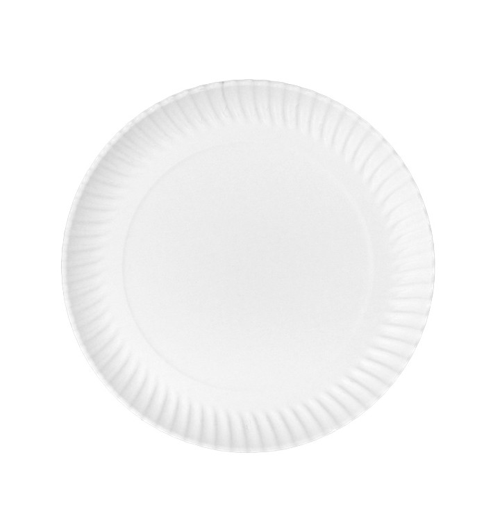 Paper Plate Round Shape White Ø27cm 550g/m² (400 Units)