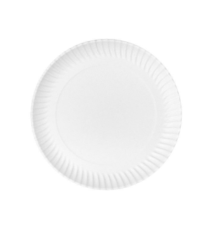 Paper Plate Round Shape White Ø23cm 450g/m² (450 Units)