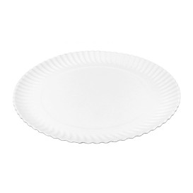 Paper Plate Round Shape White Ø27cm 550g/m² (50 Units)