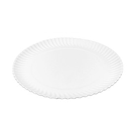 Paper Plate Round Shape White Ø23cm 450g/m² (50 Units)