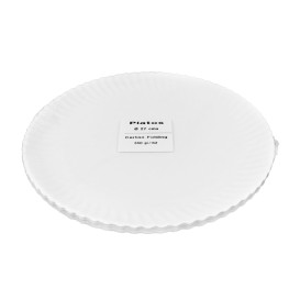 Paper Plate Round Shape White Ø27cm 550g/m² (50 Units)