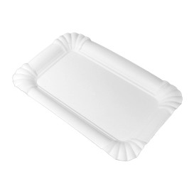 Paper Tray Rectangular shape White 12x19cm (50 Units)