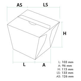 Paper Take-out Container Wok Kraft 950ml (25 Units)