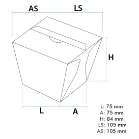 Paper Take-out Container Wok Kraft 450ml (25 Units)