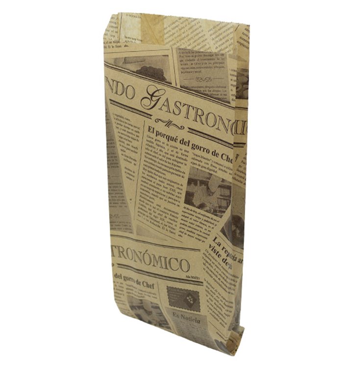 Paper Baguette Bag Kraft Times 12+2x26cm (100 Units)