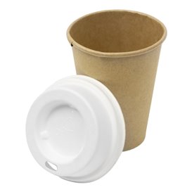 Lid with Hole of Moulded Cellulose Fibre White Ø7,0cm (2.160 Units)