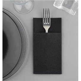 Pocket Fold Paper Airlaid Napkins Kanguro Black 33x40cm (30 units) 