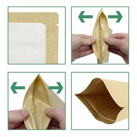 Paper Doypack Kraft with self closing and Window 12+6x20cm (50 Units)