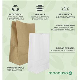 Paper Bag without Handle Kraft 75g/m² 30+18x43cm (250 Units)