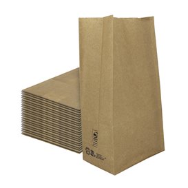 Paper Bag without Handle Kraft 50g/m² 15+9x28cm (25 Units) 