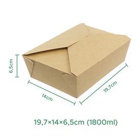 American Box Kraft 19,7x14x6,5cm 1800ml (200 Units)