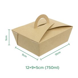 American Box with handles "Doggy Bag" Kraft 12x9x5cm (350 Units)