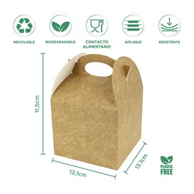 Paper Menu Box Kraft 13,1x13,1x11,5cm (25 Units)