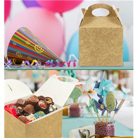 Paper Menu Box Kraft 13,1x13,1x11,5cm (25 Units)