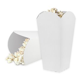 Paper Popcorn Box Small Size White 45gr 6,5x8,5x15cm (25 Units) 