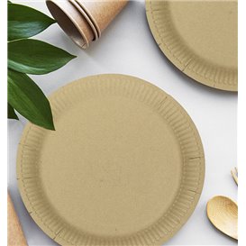 Round Paper Plate “Radial” Kraft Ø23cm 200gr/m² (50 Units)