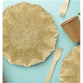 Kraft Paper Deep Plate “Flower” Ø16cm 245g/m² (50 Units)