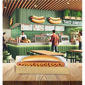 Paper Hot Dog Tray Kraft 17x5x3,5cm (1000 Units)