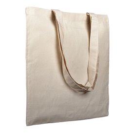 Cotton Bag with Long Handles Beige 38x42cm (25 Units)