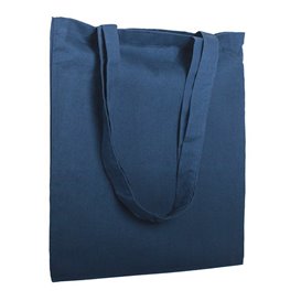 Cotton Bag with Long Handles Navy Blu 38x42cm (25 Units)