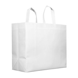 Non-Woven PREMIUM Bag with Short Handles White 45+20x40cm (25 Units)