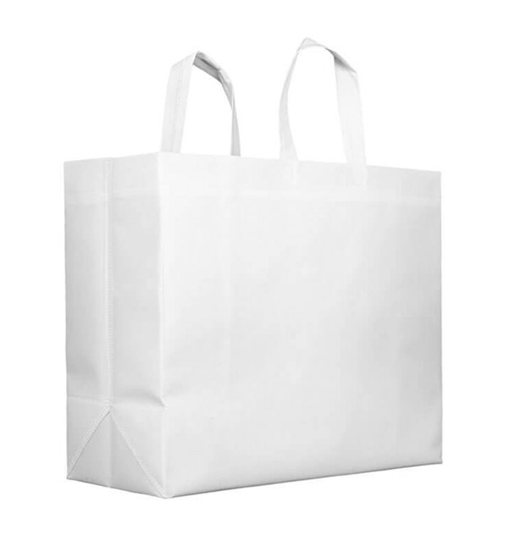 Non-Woven PREMIUM Bag with Short Handles White 45+20x40cm (100 Units)