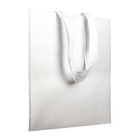 Non-Woven Bag with Short Handles White 38x42cm (25 Units)