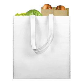 Non-Woven Bag with Short Handles White 38x42cm (25 Units)