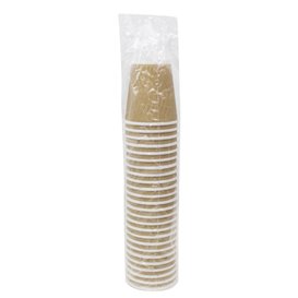 Paper Cup Ripple Wall Kraft 9Oz/270ml Ø8,0cm (25 Units)